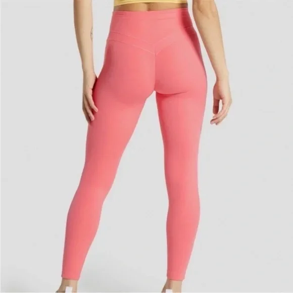 GYMSHARK x Whitney Simmons- V2 Leggings Coral Pink Athletic Training Gym Workout - Picture 3 of 9